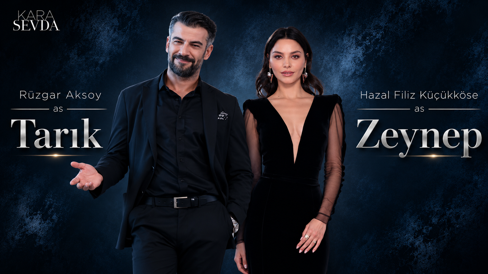 Rüzgar Aksoy as Tarık Soydere and Hazal Filiz Küçükköse as Zeynep Soydere, Kemal Soydere's siblings in Kara Sevda (Endless Love).